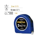 Flexómetro azul 3 m cinta 13 mm, en tarjeta, PRETUL 3