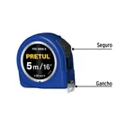 Flexómetro azul 5 m cinta 19 mm, en tarjeta, PRETUL 2