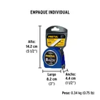 Flexómetro azul 8 m cinta 25 mm, en tarjeta, PRETUL 5