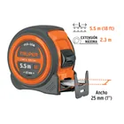 Flexómetro compacto contra impactos 5.5 m cinta 25 mm,TRUPER 3