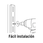 Cremallera sencilla blanca para ménsulas planas, 2m, FIERO 3