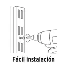 Cremallera doble blanca para ménsulas planas, 1m, FIERO 3