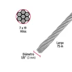 Metro de cable flexible 1/8' de acero 7x19 hilos, 75 m 3