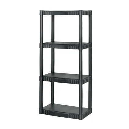 Estante plástico 4 repisas capacidad 27kg, 56x36x123, PRETUL