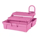 Caja cosmetiquera 14', doble bandeja, rosa, PRETUL 5