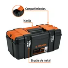 Caja para herramienta 20' compartimentos y broches metálicos 2