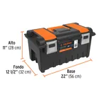 Caja p/herramienta 22' c/compartimentos y broches metálicos 3