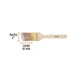 Brocha cerdas sintéticas 2' corte angular, mango de madera 3