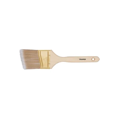 Brocha cerdas sintéticas 3' corte angular, mango de madera