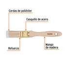 Brocha cerdas sintéticas 1' corte recto, mango de madera 2