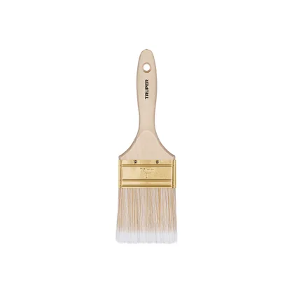 Brocha cerdas sintéticas 3' corte recto, mango de madera