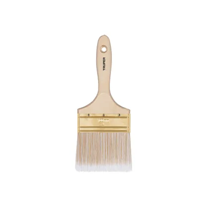 Brocha cerdas sintéticas 4' corte recto, mango de madera