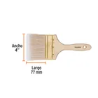 Brocha cerdas sintéticas 4' corte recto, mango de madera 3