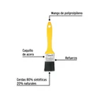 Brocha uso general de 1-1/2' con mango de plástico, PRETUL 2