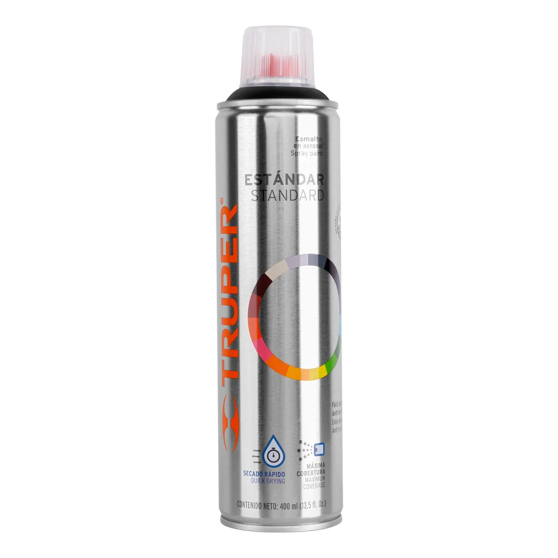Pintura aerosol negro satín, bote esbelto 400 ml, TRUPER