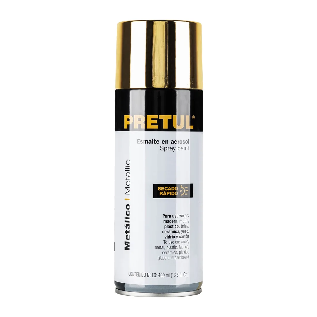 Pintura en aerosol, metálica, oro, 400 ml, PRETUL