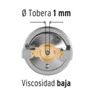 Pistola p/retoque gravedad HVLP vaso plástico, 1 mm, TRUPER 4