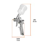 Pistola p/retoque gravedad HVLP vaso plástico, 1 mm, TRUPER 5