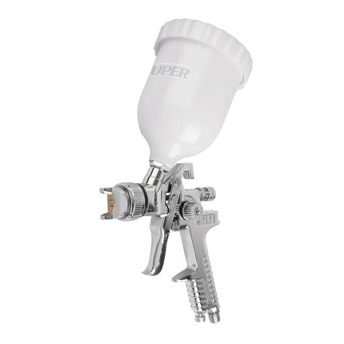 Pistola p/pintar gravedad HVLP vaso plástico, 1.4 mm, TRUPER