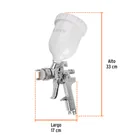 Pistola p/pintar gravedad HVLP vaso plástico, 1.4 mm, TRUPER 6