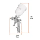 Pistola p/pintar gravedad HVLP vaso plástico, 1.7 mm, TRUPER 5