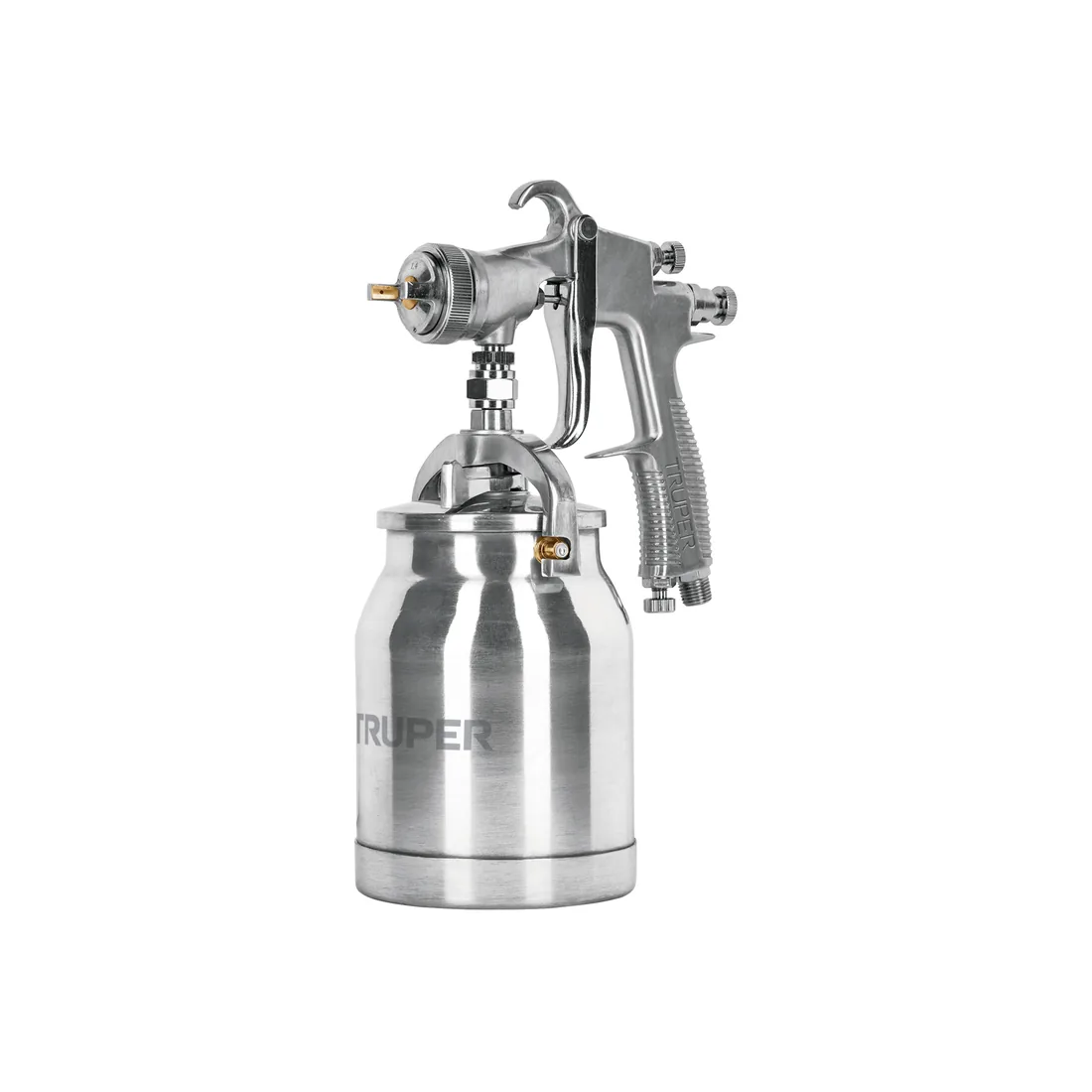 Pistola p/pintar succión HVLP vaso aluminio, 1.4 mm, TRUPER