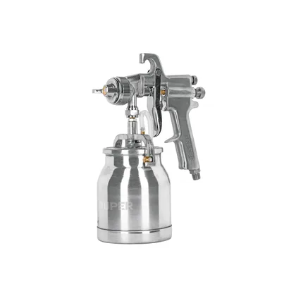 Pistola p/pintar succión HVHP vaso alum, 1.8mm, 2 vál TRUPER