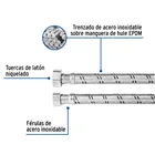 Manguera para boiler, acero inox. 1/2'H x 3/4'H, 60 cm 2