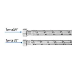 Manguera para boiler, acero inox. 1/2'H x 3/4'H, 60 cm 3