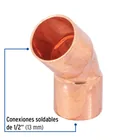 Codo 45° de cobre 1/2', FOSET 2