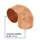 Codo 90° de cobre de 3/4', FOSET 2