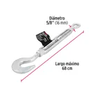 Tensor de acero forjado 5/8x9' ojo-gancho, galvanizado FIERO 3