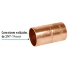 Cople de cobre 3/4', con ranura, FOSET 2