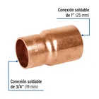 Reducción bushing de cobre, 1 x 3/4', FOSET 2