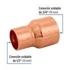 Reducción campana de cobre 3/4 x 1/2', FOSET 2
