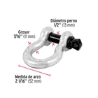 Grillete de acero forjado 7/16', FIERO 3