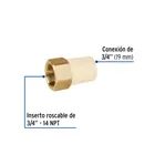 Adaptador hembra de CPVC 3/4' con inserto y tuerca de latón 2