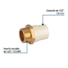 Adaptador macho de CPVC 1-1/2' con inserto y tuerca de latón 2