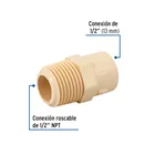 Conector macho de CPVC 1/2', FOSET 2