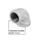 Codo 90° acero galvanizado de 1/2', FOSET 2