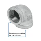 Codo 90° acero galvanizado de 3/4', FOSET 2