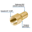 Adaptador hembra de latón 1/2' para manguera, FOSET 2