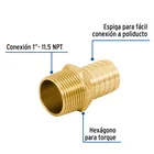 Adaptador macho de latón 1' para manguera, FOSET 2