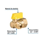 Válvula angular para gas, latón, 3/8' flare x 1/2' hembra 2