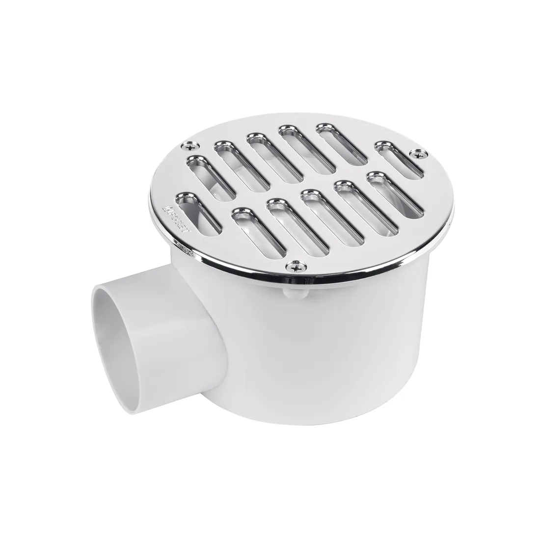 Coladera 5' salida lateral, ABS, rejilla cromada 3 tornillos