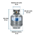 Cilindro portátil para gas LP, 20lb (9kg) FOSET 4