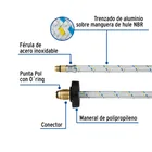 Manguera pigtail, aluminio, 7/16' x 7/8', 55 cm, FOSET 2