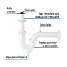 Céspol rígido de ABS con contra, para lavabo, FOSET 3