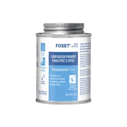 Limpiador para PVC y CPVC, lata 250ml, FOSET
