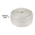 Piola de algodón de 6 mm, rollo, natural, 1 kg, FIERO 3